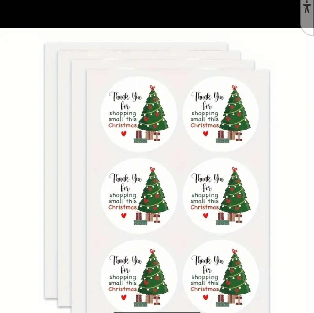 🦋LAST ONE: 110ct.  50ct. Christmas🎄 Thank You Cards, 60 Thank You Stickers - Picture 4 of 7
